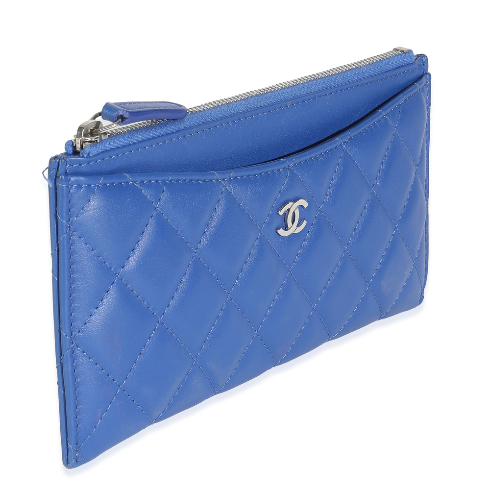 Chanel Navy Quilted Lambskin Classic Zip Pouch - Picture 3 of 8